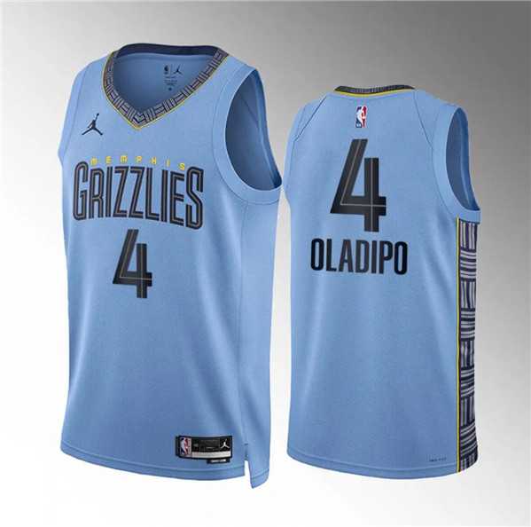 Mens Memphis Grizzlies #4 Victor Oladipo Blue Statement Edition Stitched Jersey Dzhi->memphis grizzlies->NBA Jersey